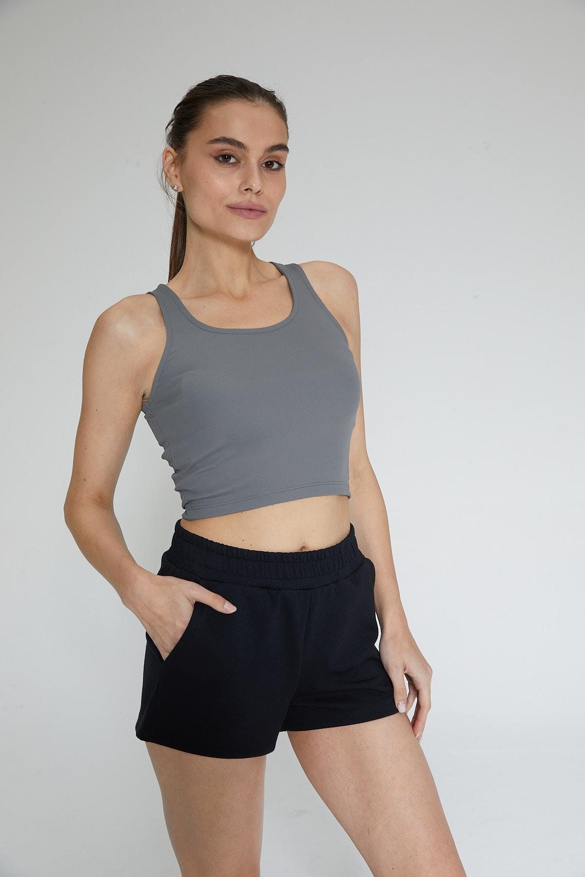 UYN SPORT Pamuk Polyester Siyah Kısa Şort Bermuda