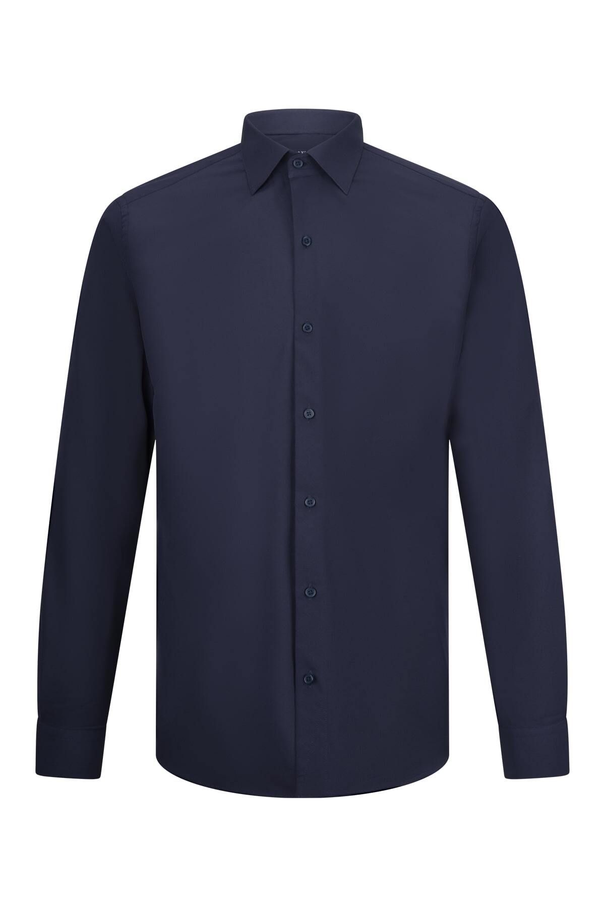 Hatemoğlu Lacivert Comfort Fit Slim Yaka Uzun Kollu Gömlek
