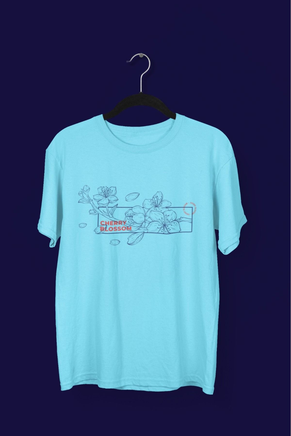 Butik KIZ/KADIN -CHERRY BLOSSOM- TRANSFER BASKILI YUVARLAK YAKA KISA KOL TİŞÖRT