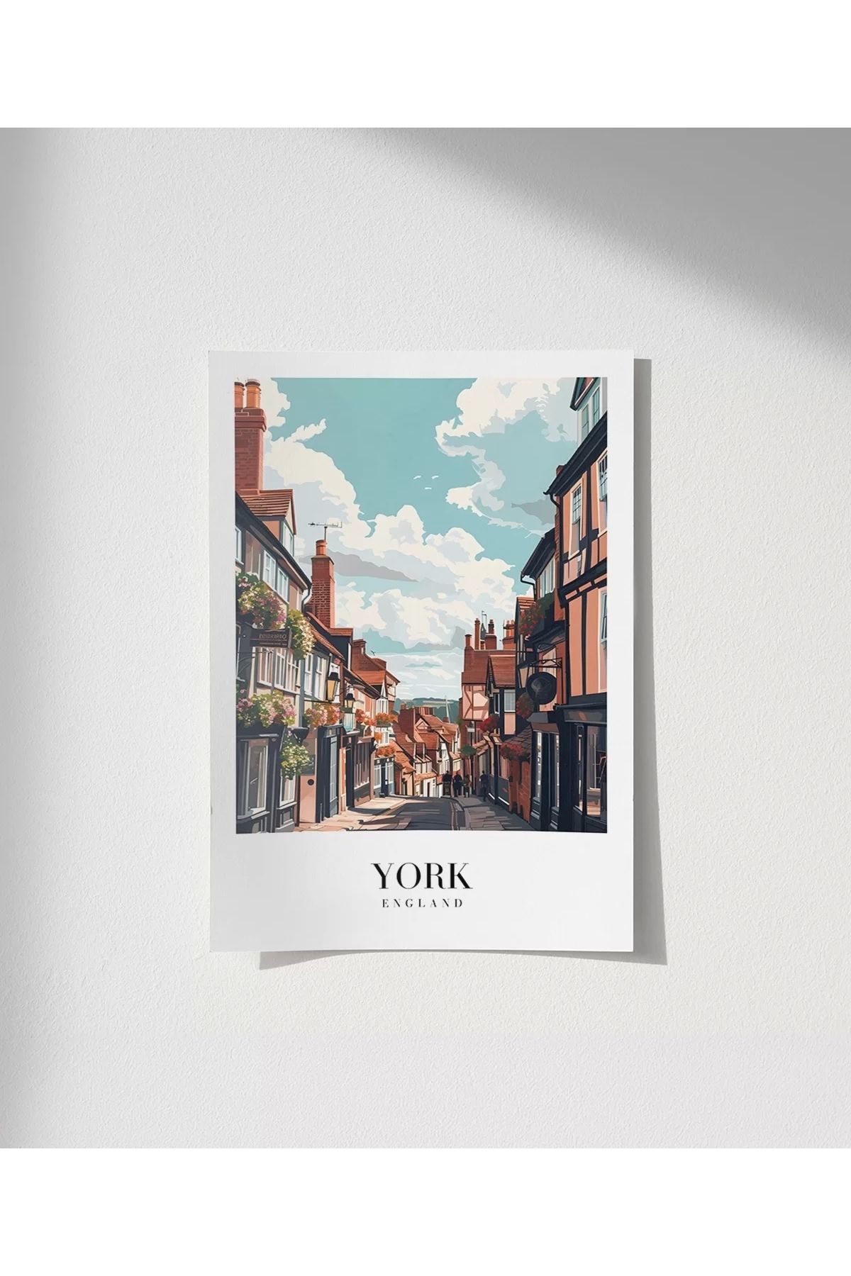 VOGLOO Çerçevesiz Poster York Tarihi Sokakları
