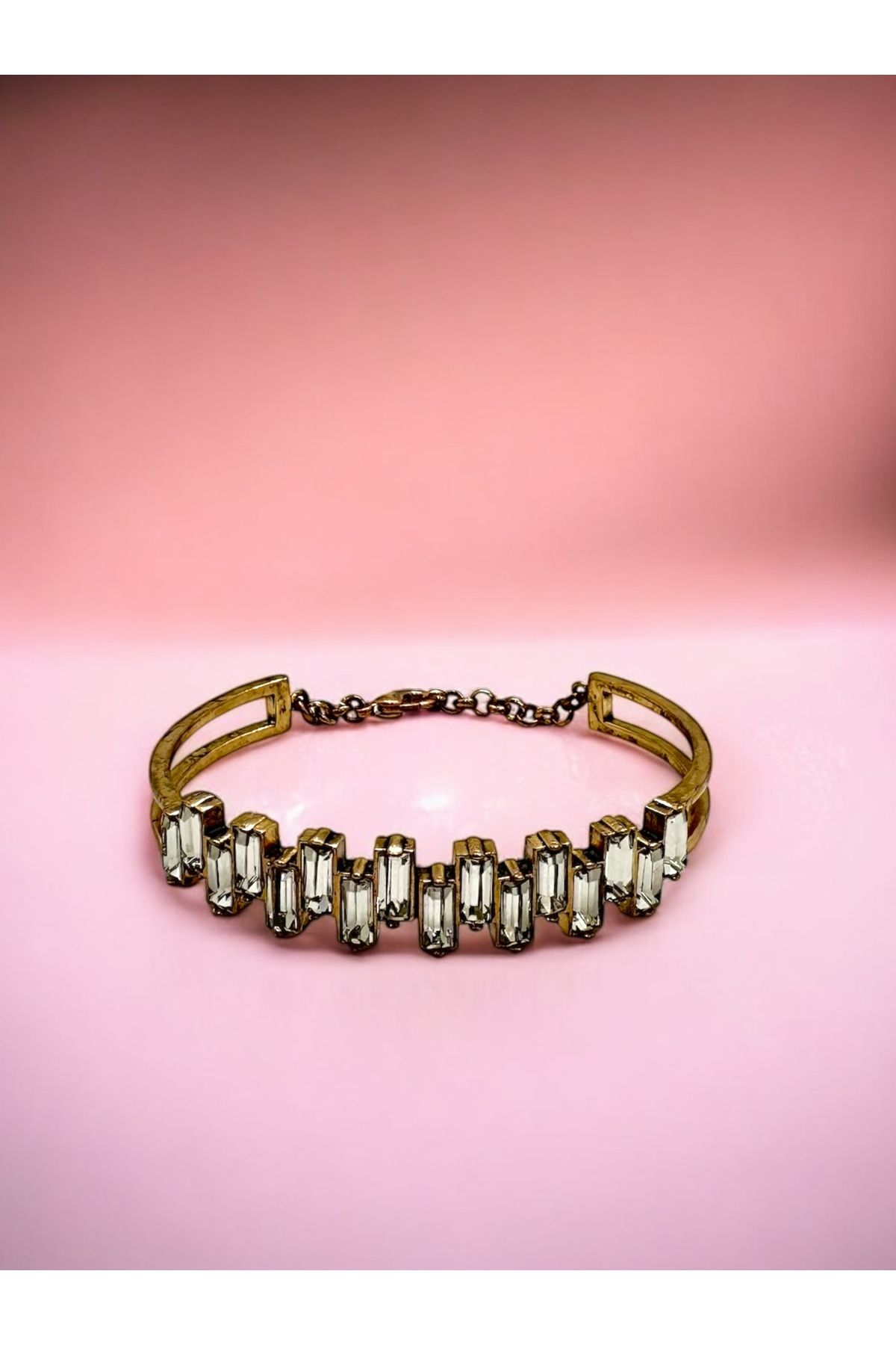 FUYA JEWELLERY Baget Taşlı Kelepçe Bileklik