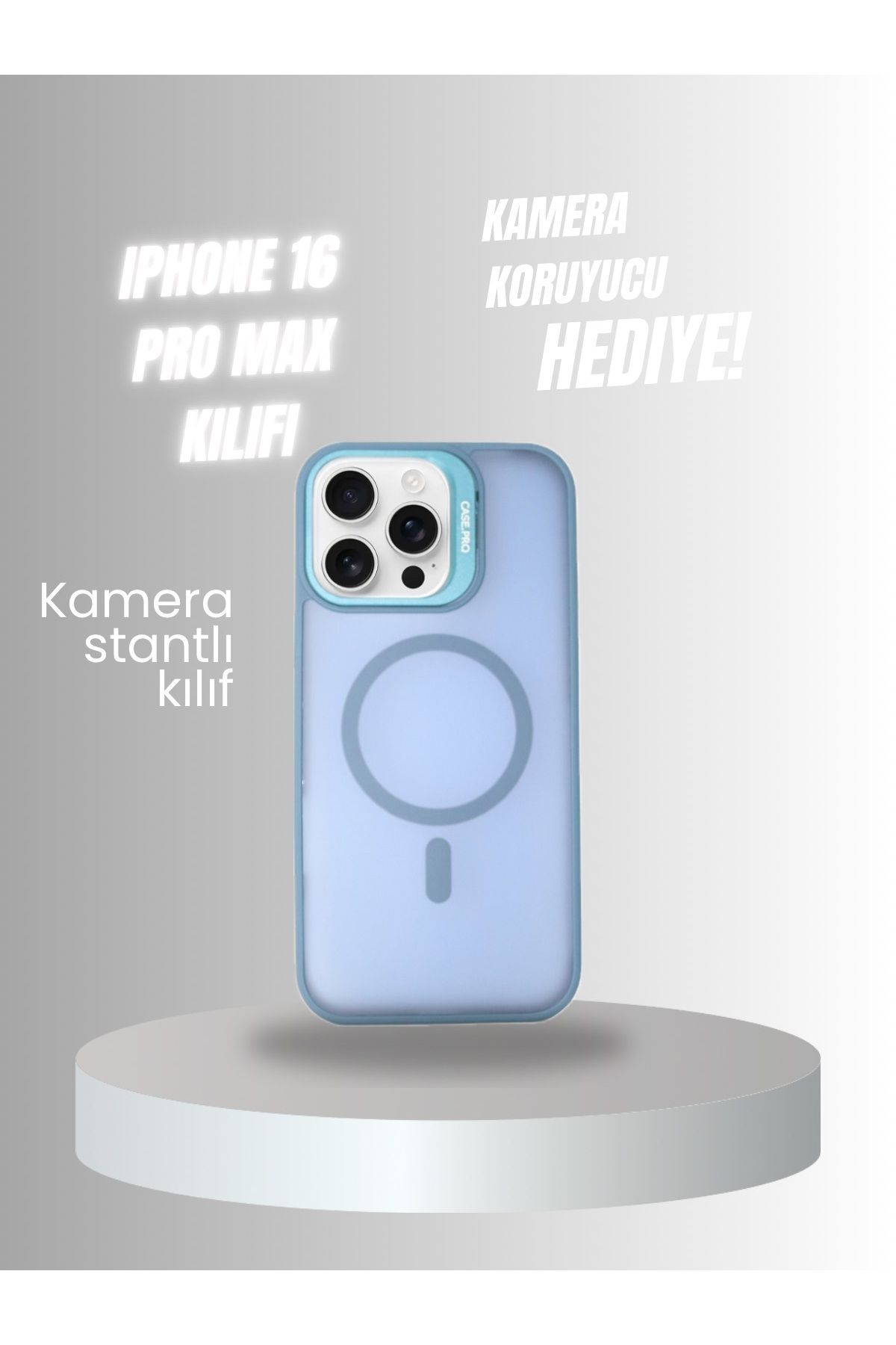 PERLA MOBILE IPHONE 16 PRO MAX MAVİ MEGA KAMERA KORUYUCULU KILIF