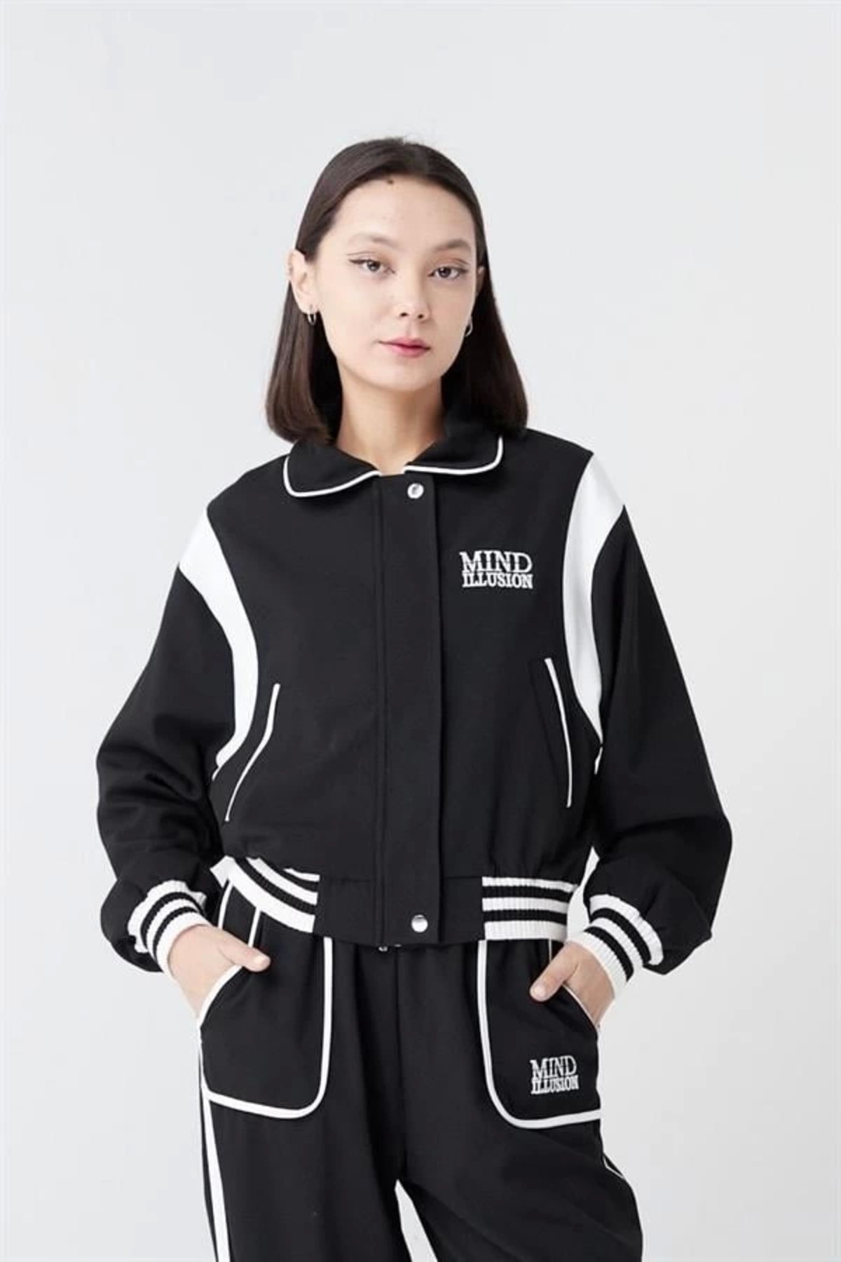 Lale Moda 24K51308 Renk Detaylı Spor Ceket