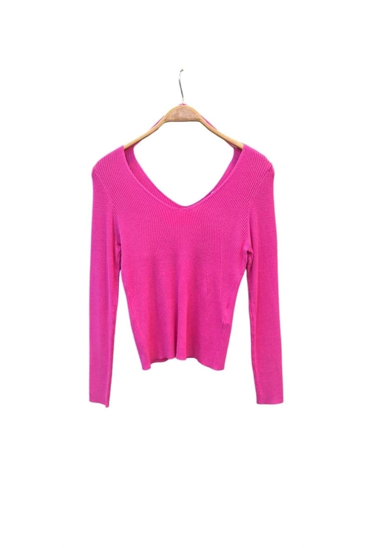 Lale Moda 15302350 V Yaka Bluz
