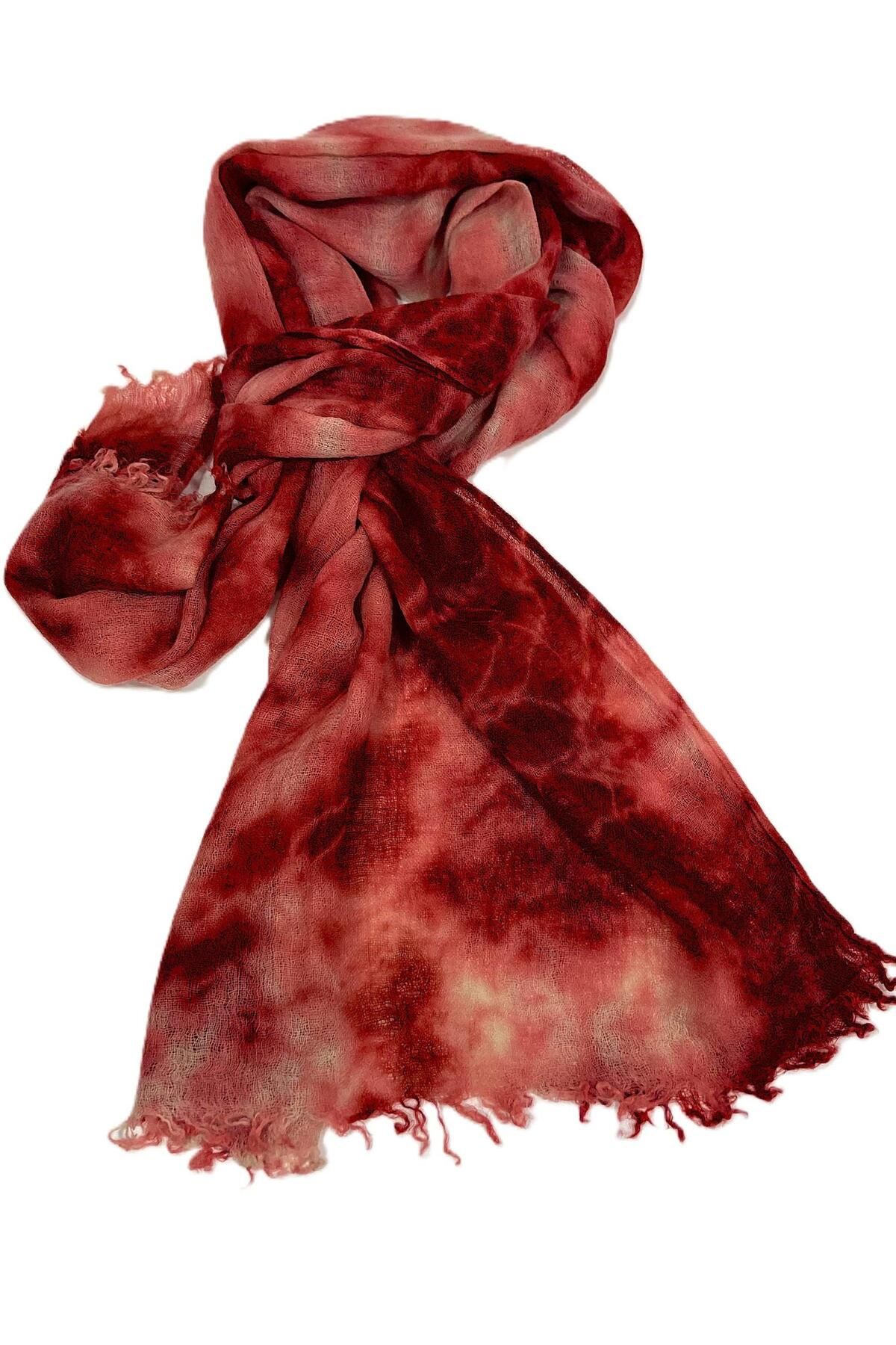 Nish&Chic Pamuk Keten Karışımı Naturel Batik Şal