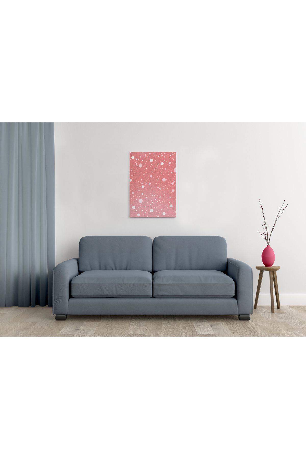 waspandhornet Pembe Polka Dot Tasarımlı Modern MDF Tablo