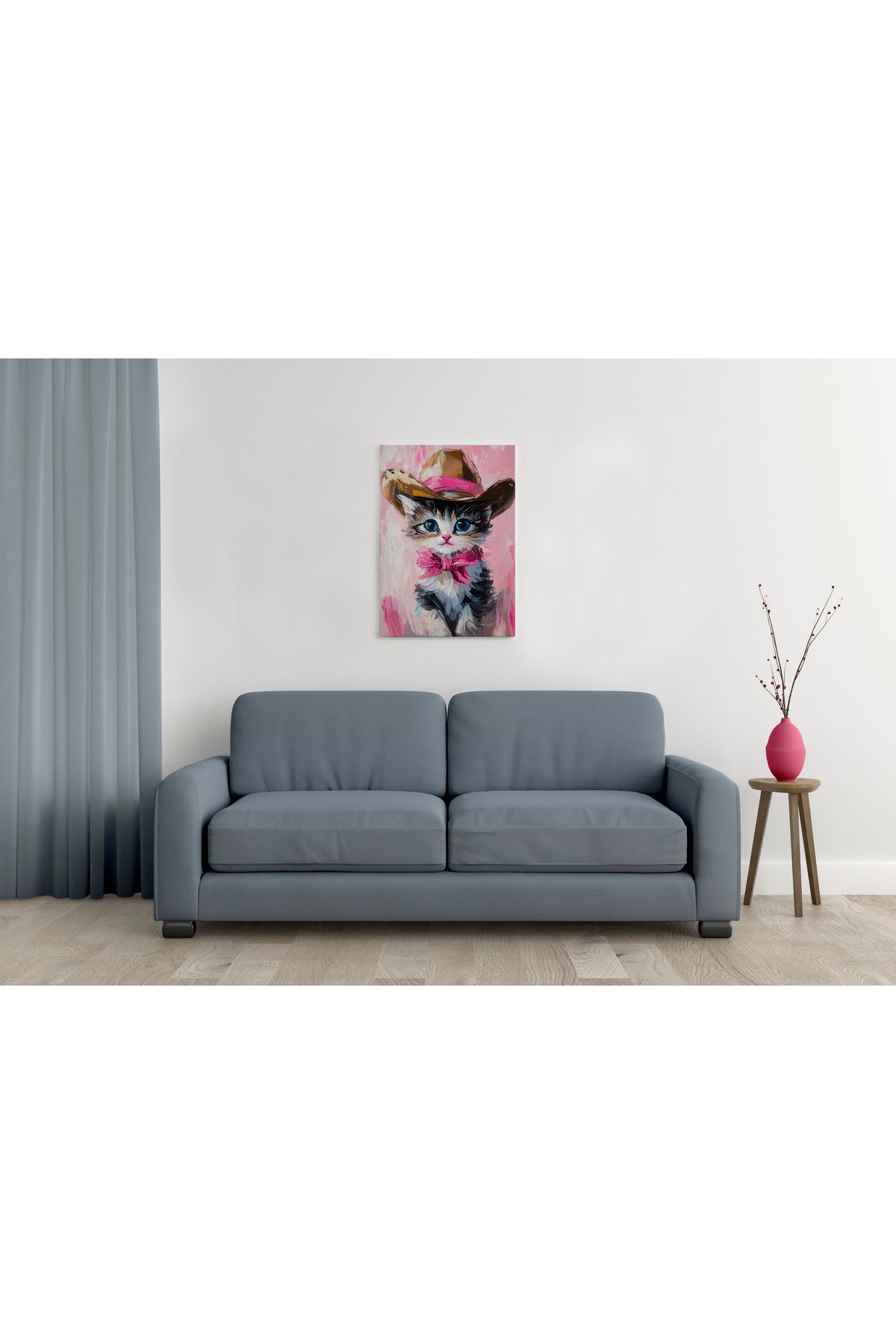 waspandhornet Şapkalı Kedi MDF Tablo