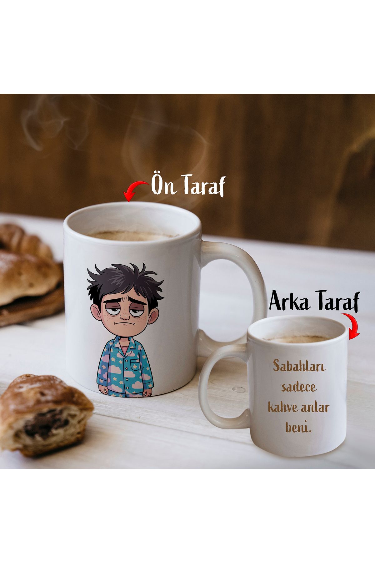 Spurvy Sabahları Sadece Kahve Anlar Beni Porselen Kupa Bardak