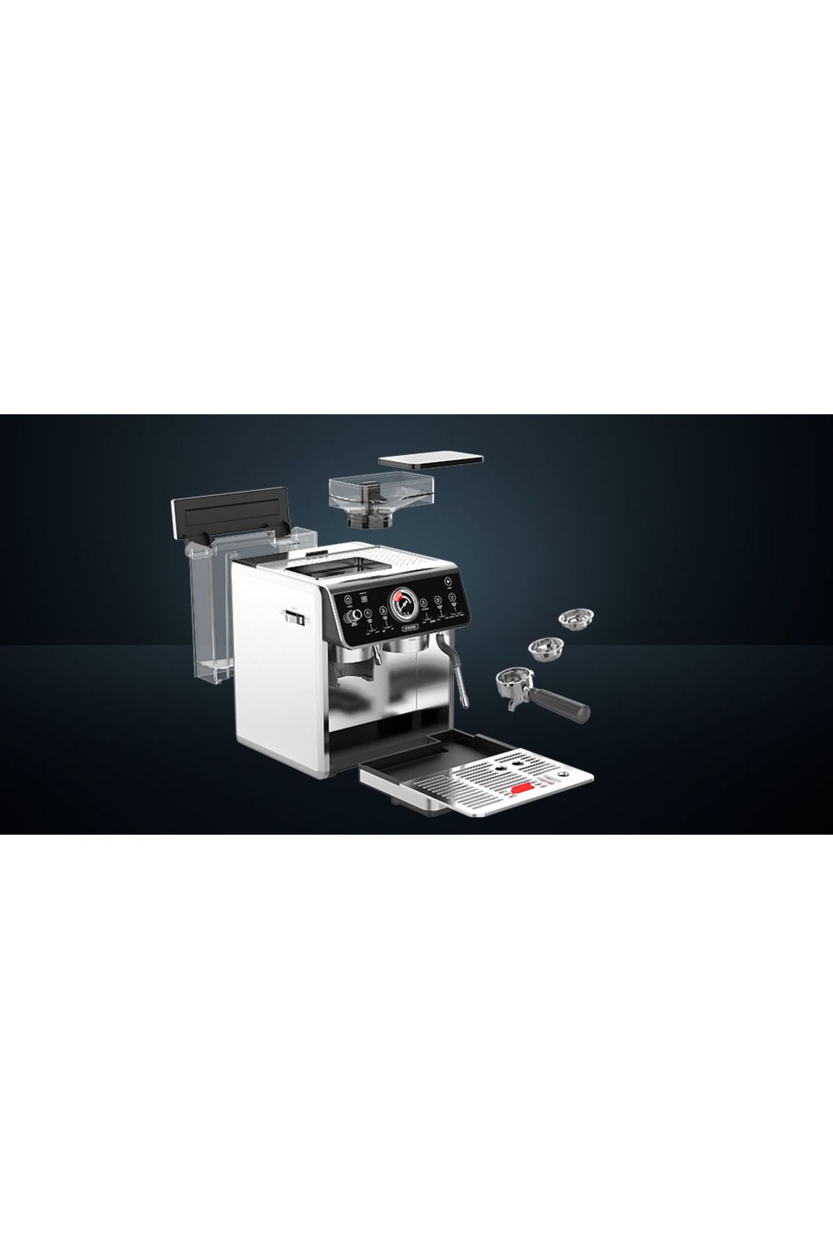 Zass-Semi-professional espresso coffee machine ZASS Pro Line ZEM 11, 2800W Touch LED display 20 bar 2.7 L 20
