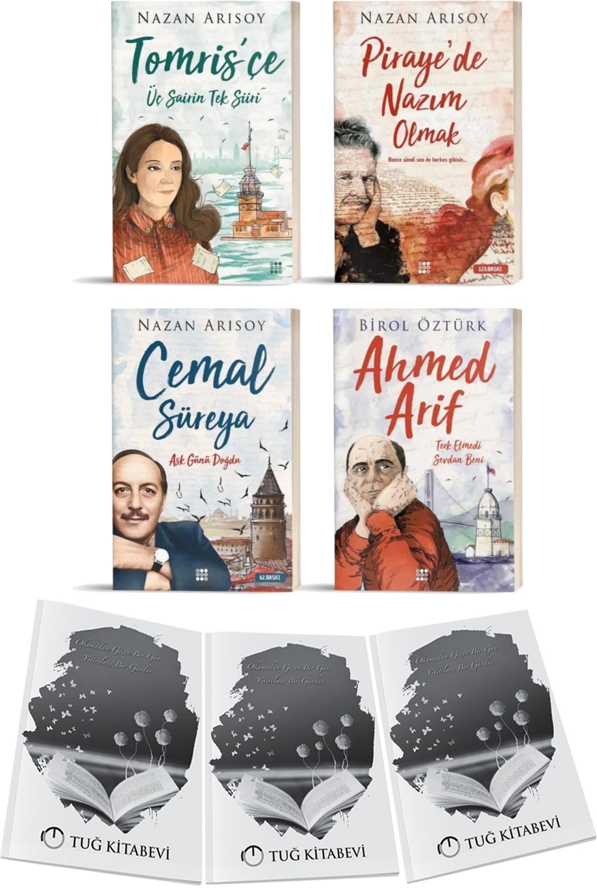 Dokuz Yayınları Tomris'çe - Piraye'de Nazım Olmak - Cemal Süreya - Ahmed Arif 4 Kitap Nazan Arısoy + Hediyeli
