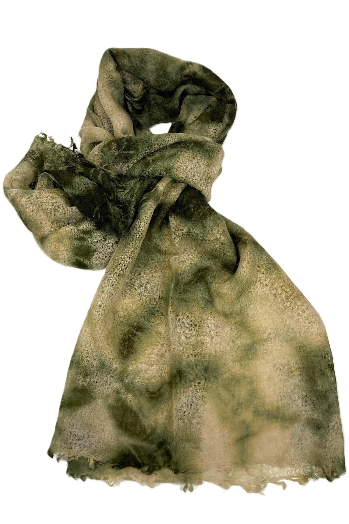 Nish&Chic Pamuk Keten Karışımı Naturel Batik Şal