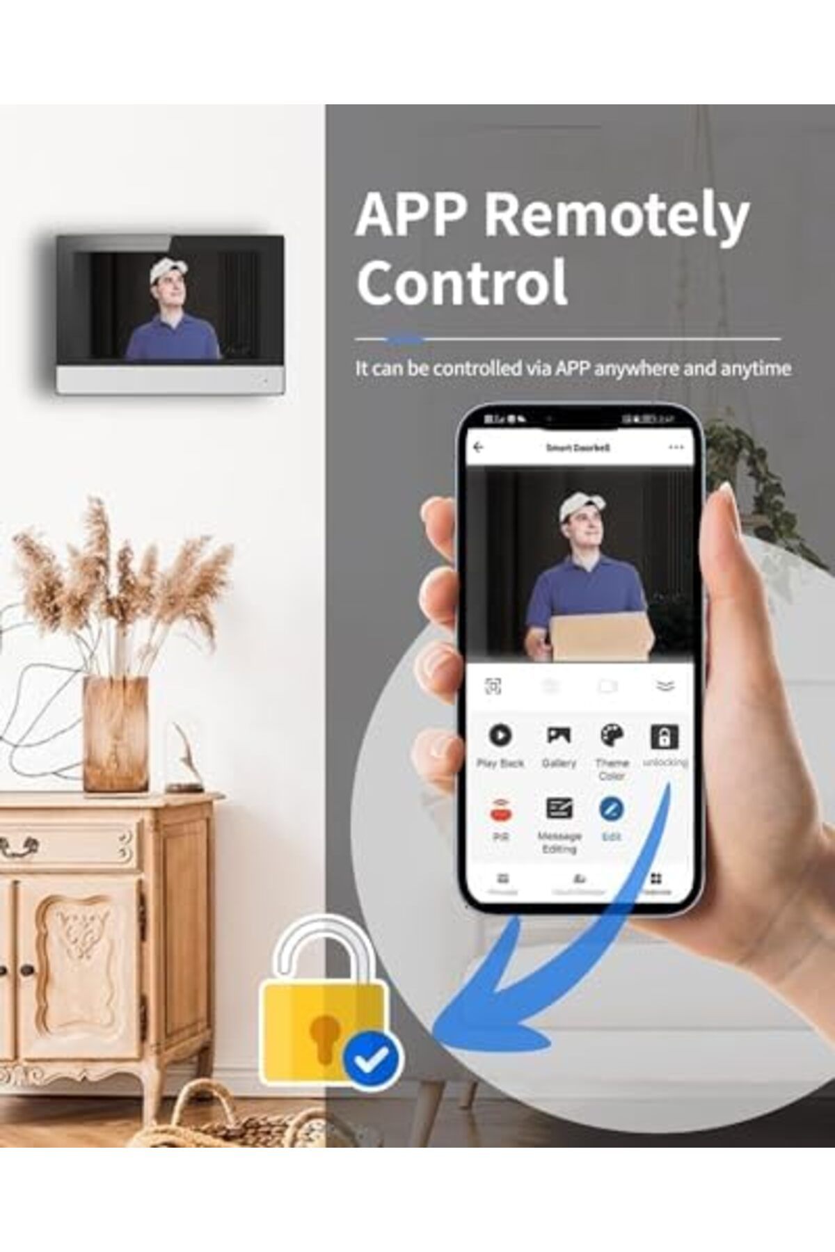 Hikvision-محطة اتصال فيديو داخلية DS-KH6320-WTE1 مزودة بشاشة لمس مقاس 7 بوصات، لاسلكية 8