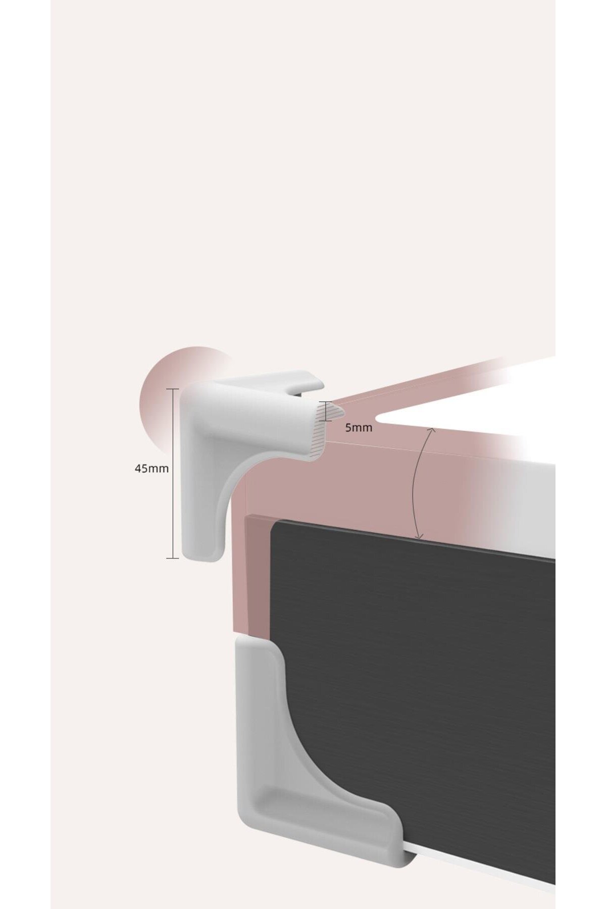 playsafe 4'lü 3 Açılı Silikon Gri Köşe Koruyucu fotoğrafı 2 (önizleme)