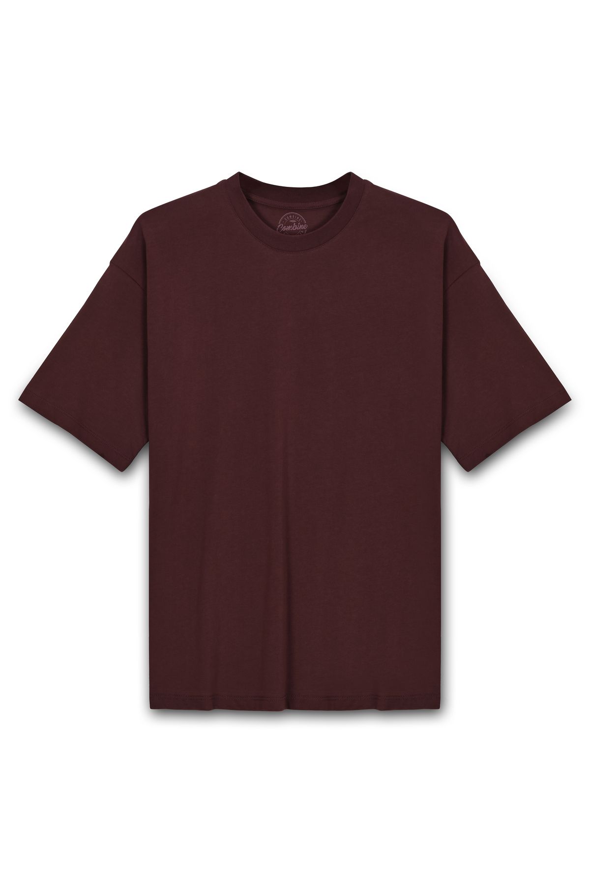 COMBİNE MİCHAİL Erkek %100 Organik Pamuklu Kalın Dokulu Comfort Fit Bisiklet Yakalı Bordo T-shirt