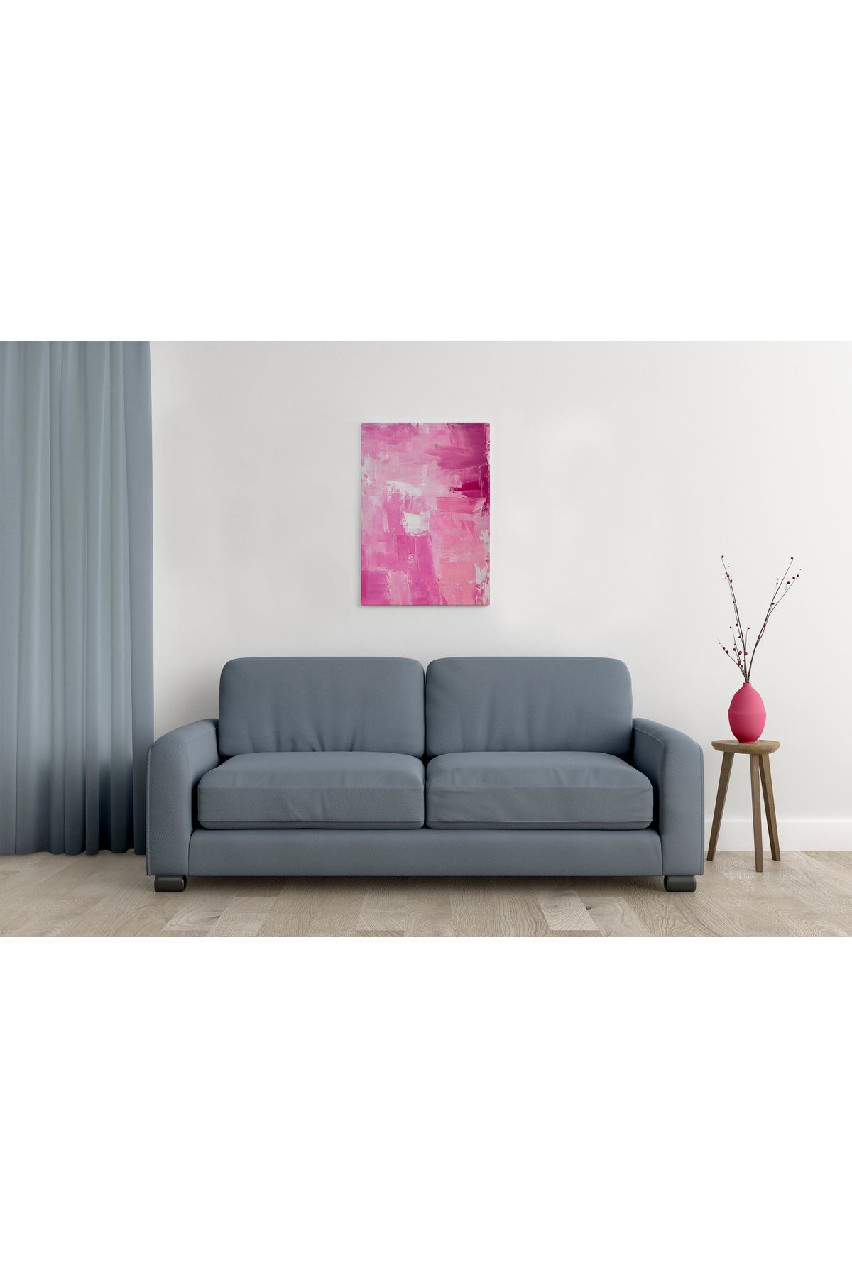 waspandhornet Soyut Pembe Renkli MDF Tablo