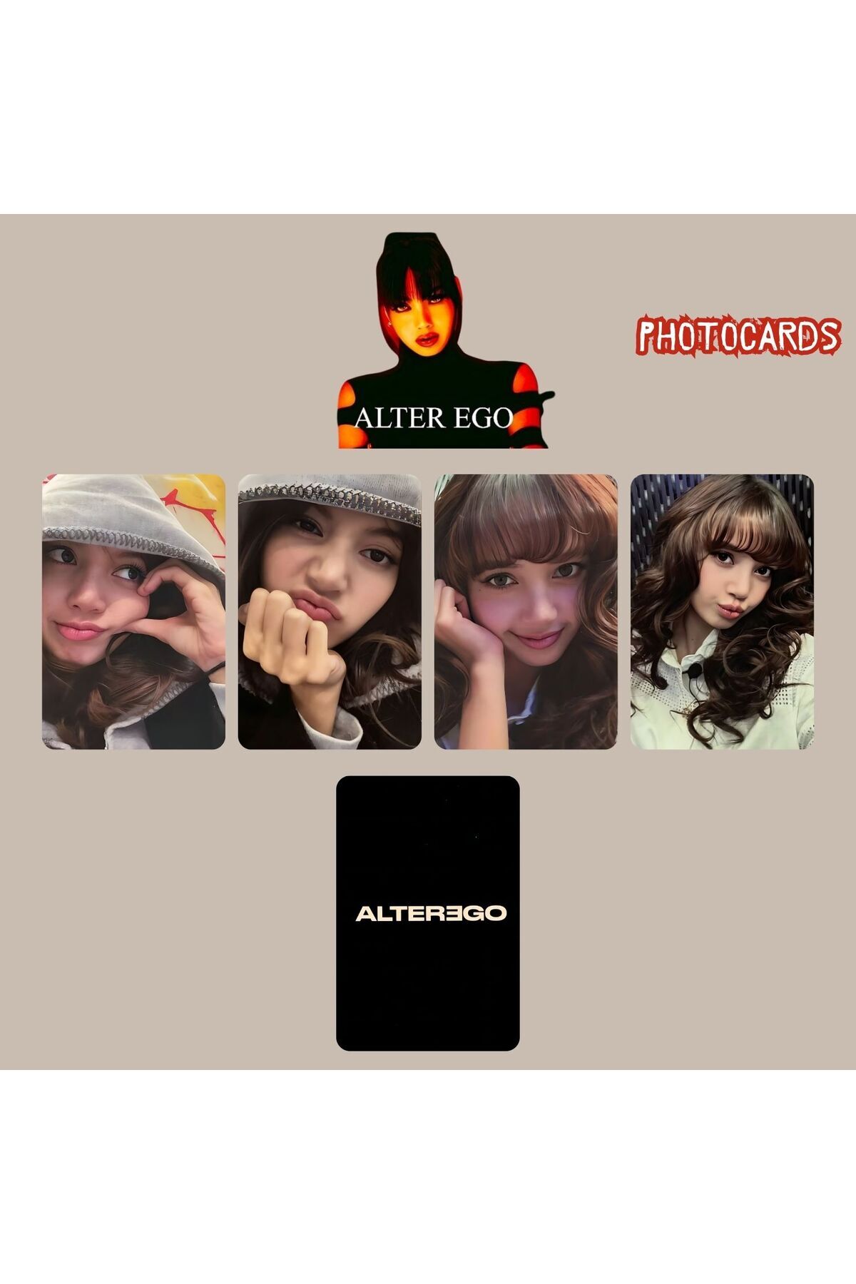 Kpop Dünyasi BLACKPINK Lisa '' Alter Ego '' Photocards Set POB 2