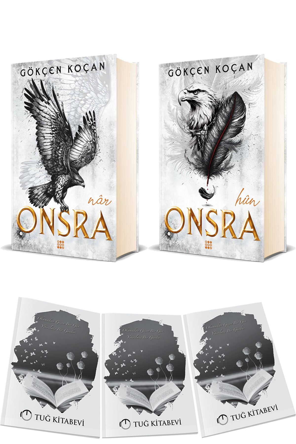Dokuz Yayınları Onsra Nar - Hun Ciltli Gökçen Koçan 2 Kitap + Hediyeli