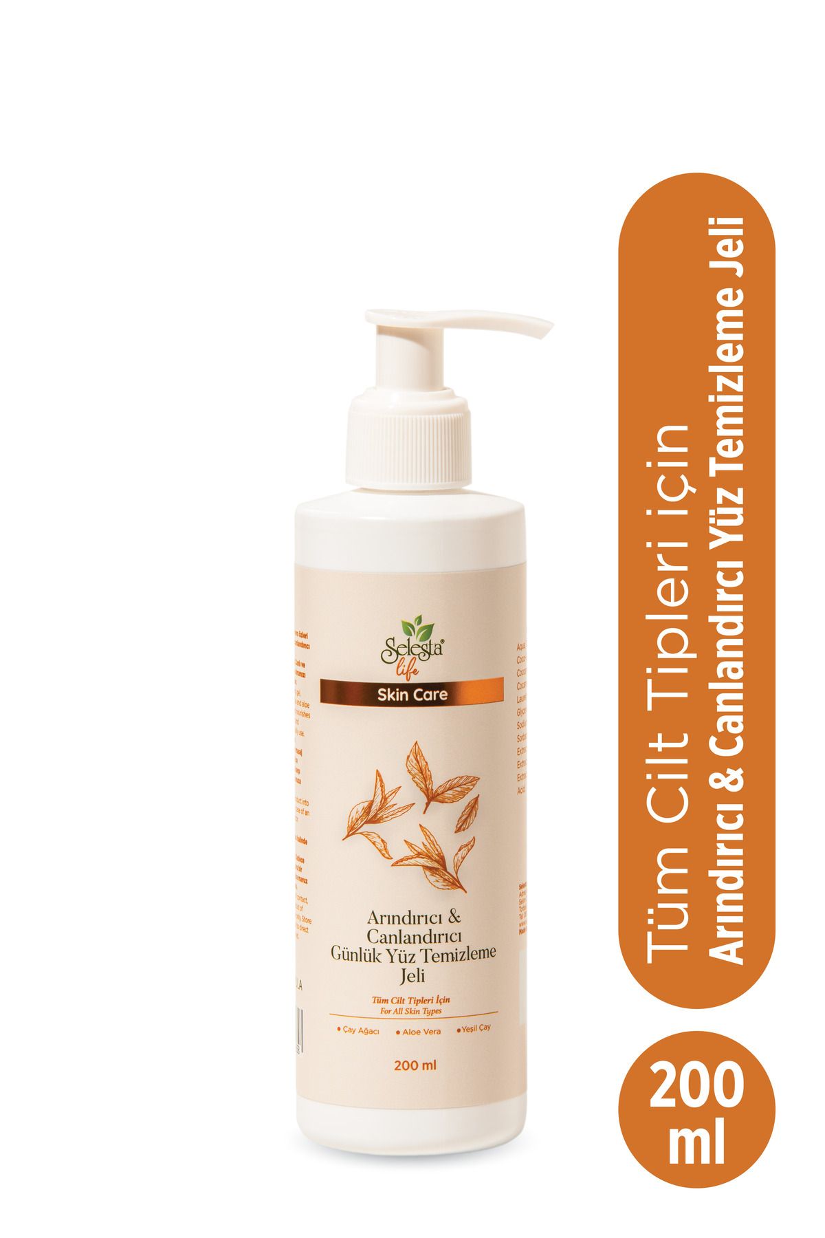Selesta Life Çay Ağacı Yağı ve Aloe vera Arındırıcı ve Canlandırıcı Günlük Yüz Temizleme Jeli 200 ml