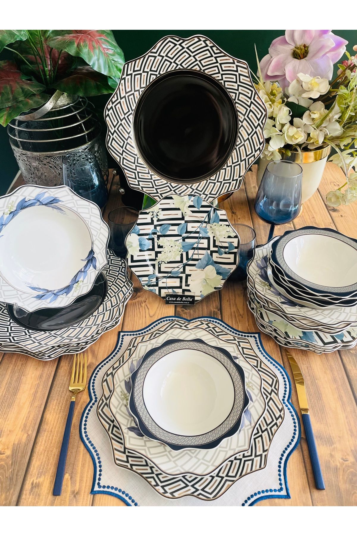 CASA DE BELLA 24 Parça 6 Kişilik Porselen Yemek Takımı