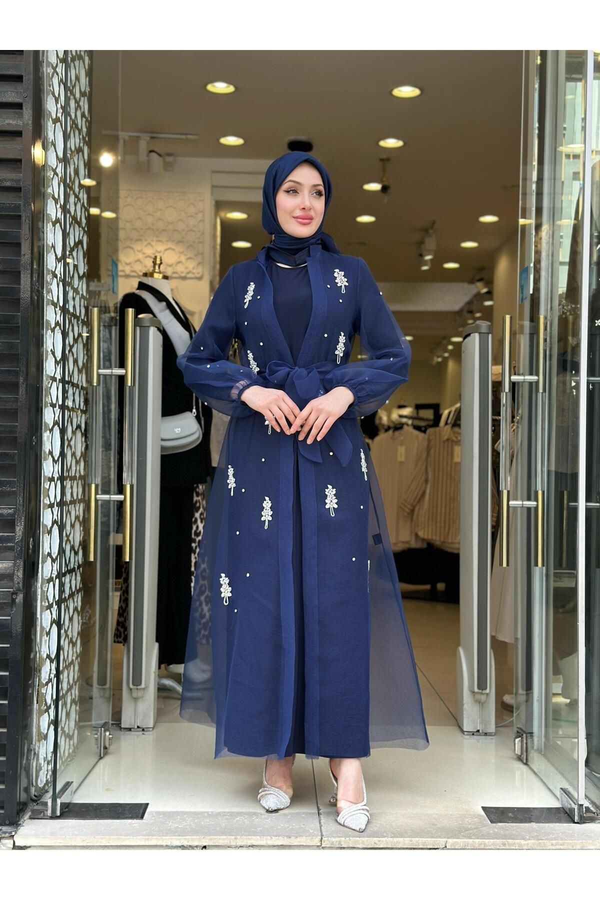MODA TAŞ DETAYLI ABAYA