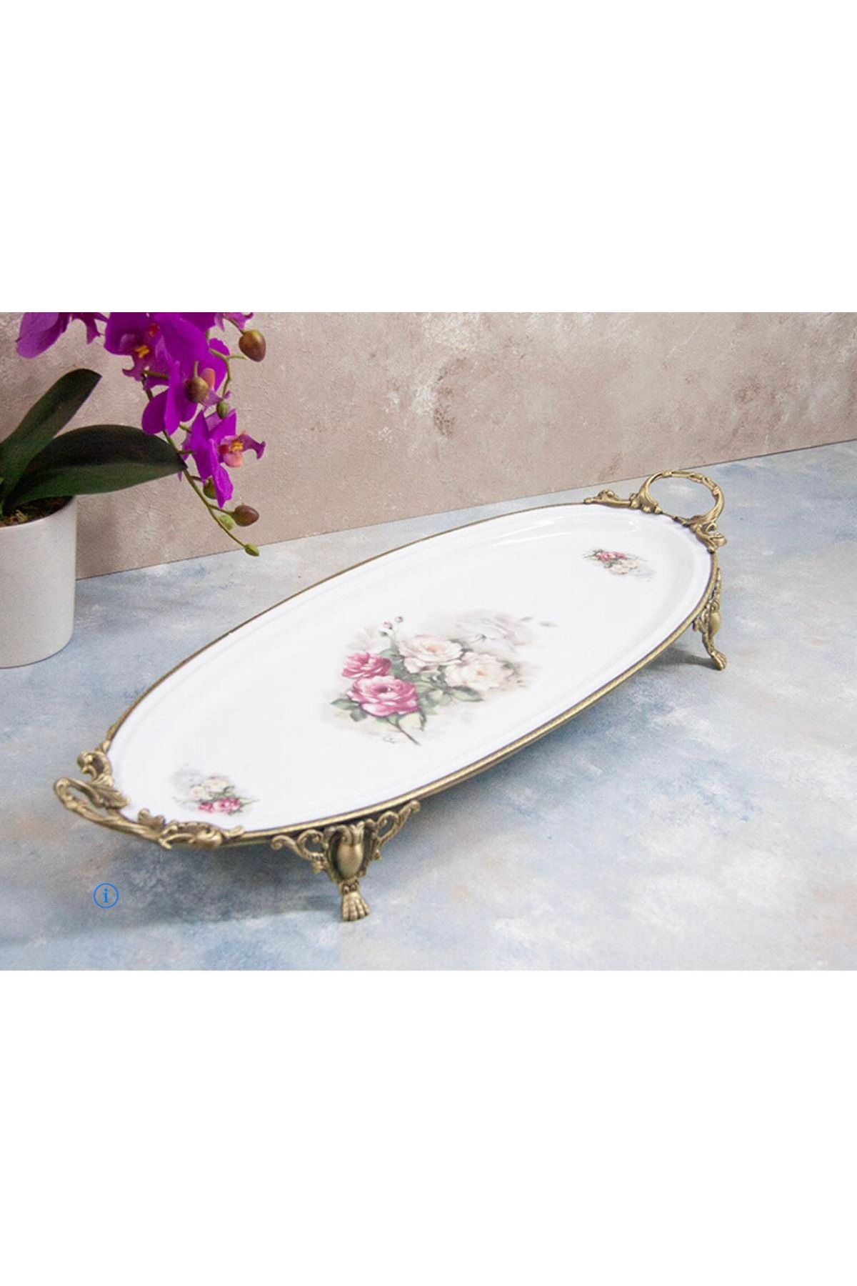 Muba Consept Limoges Panız Miniature Antique Sunum Servis Tabağı 26X68 CM