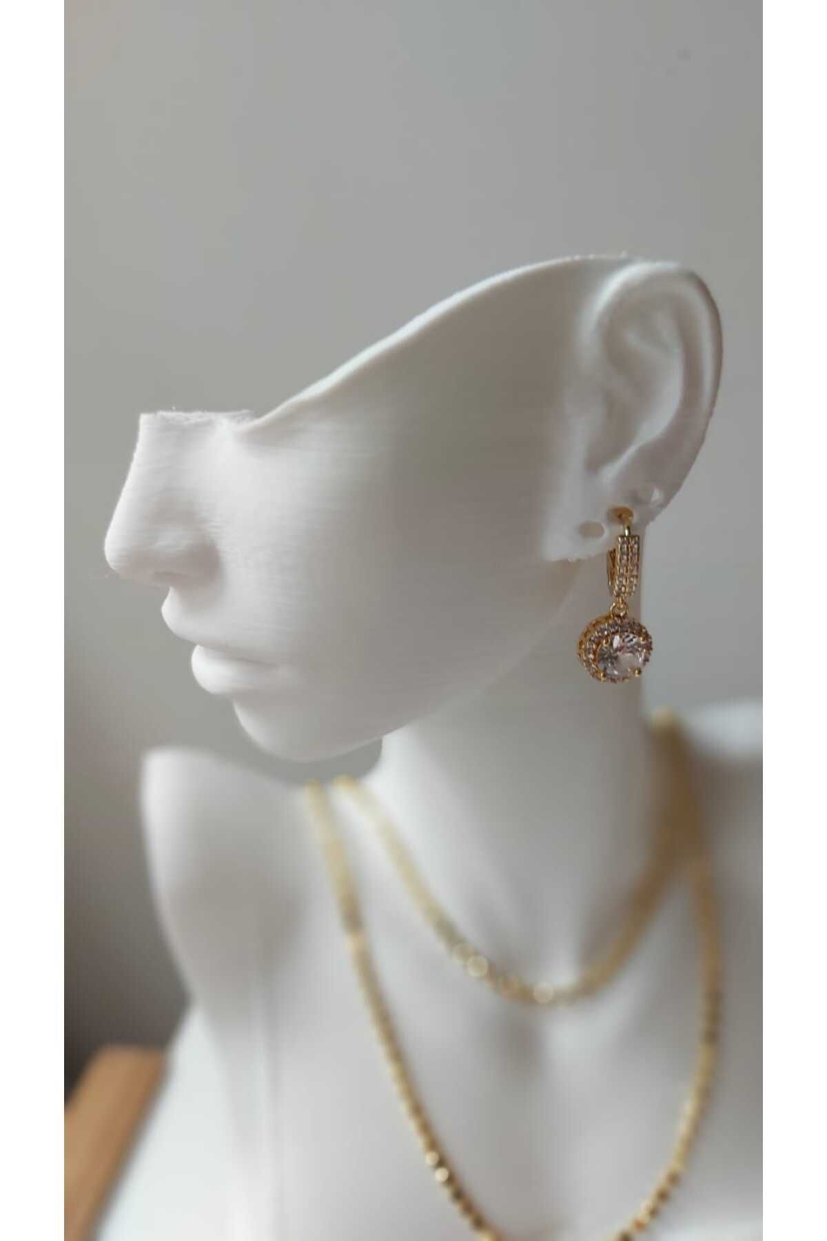 staınless steel RUSECA JEWELRY TEK TAŞ KÜPE GOLD