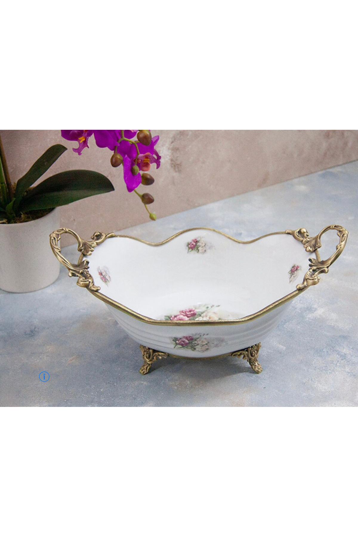 Muba Consept Limoges Panız Miniature Antique Nıce Sunum Servis Kasesi 23X38 CM