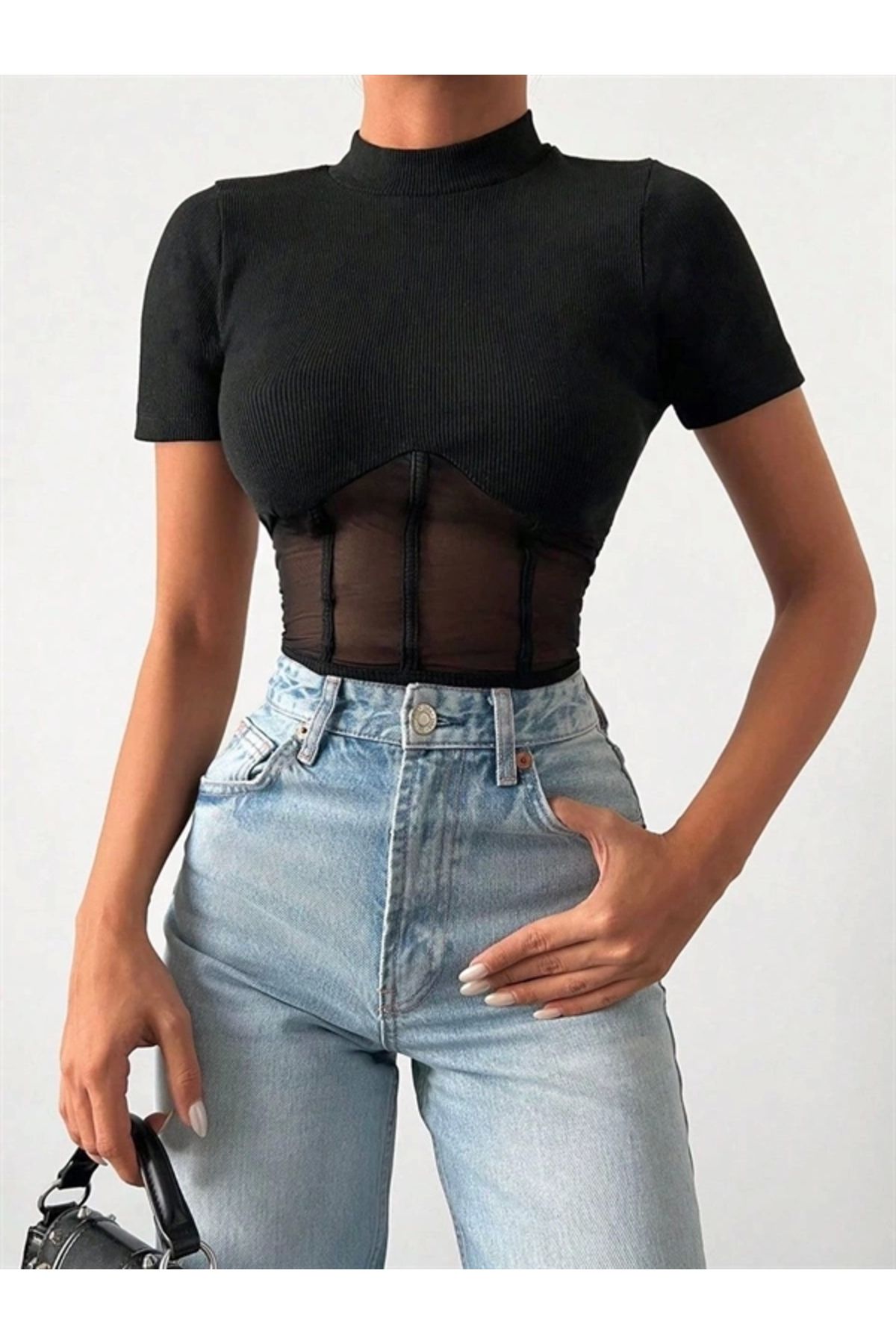 Lale Moda Tül detaylı bluz