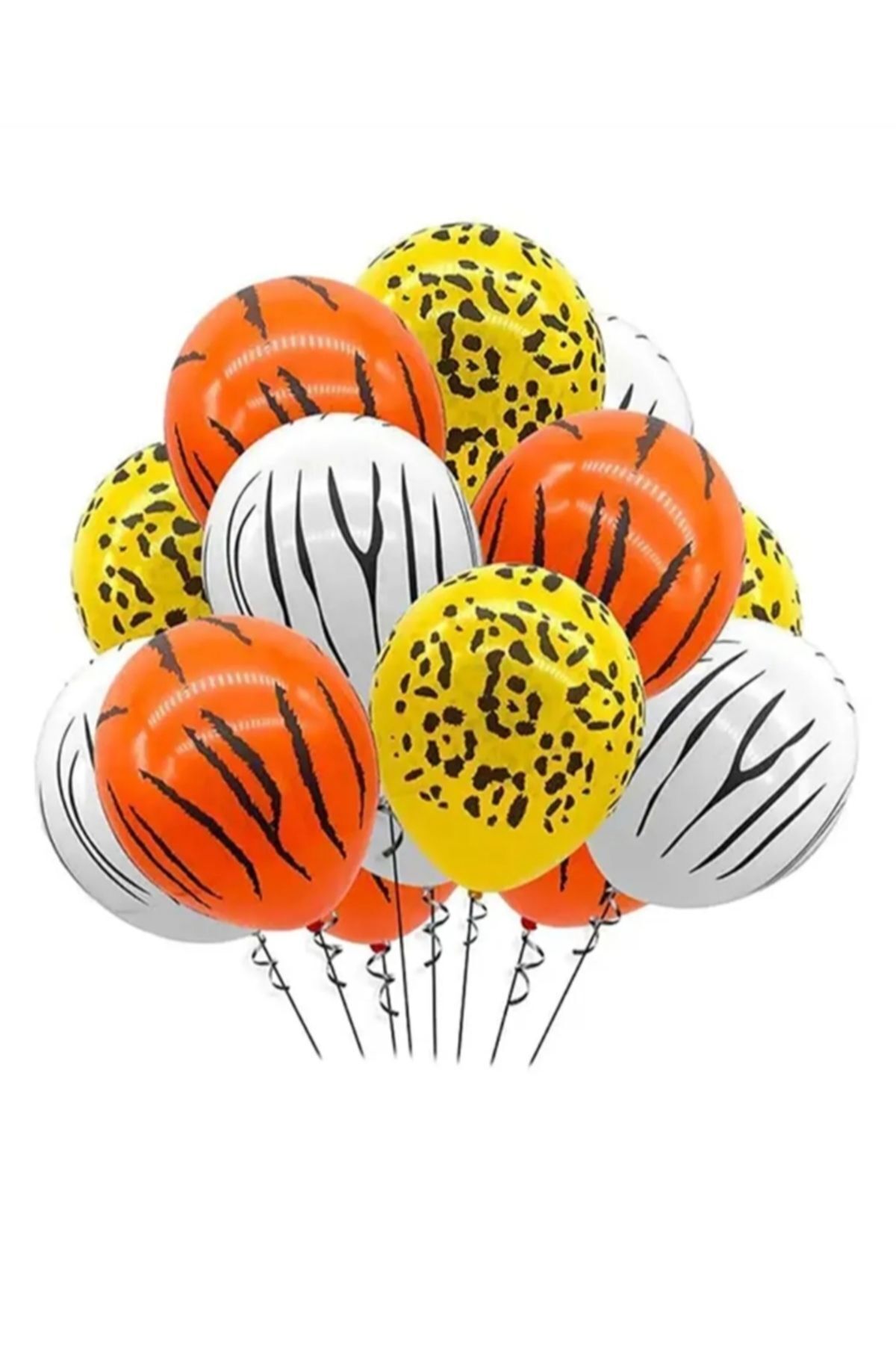 DOĞA PARTİ EVİ Safari Desenli Renkli Baskılı Balon 10 adet