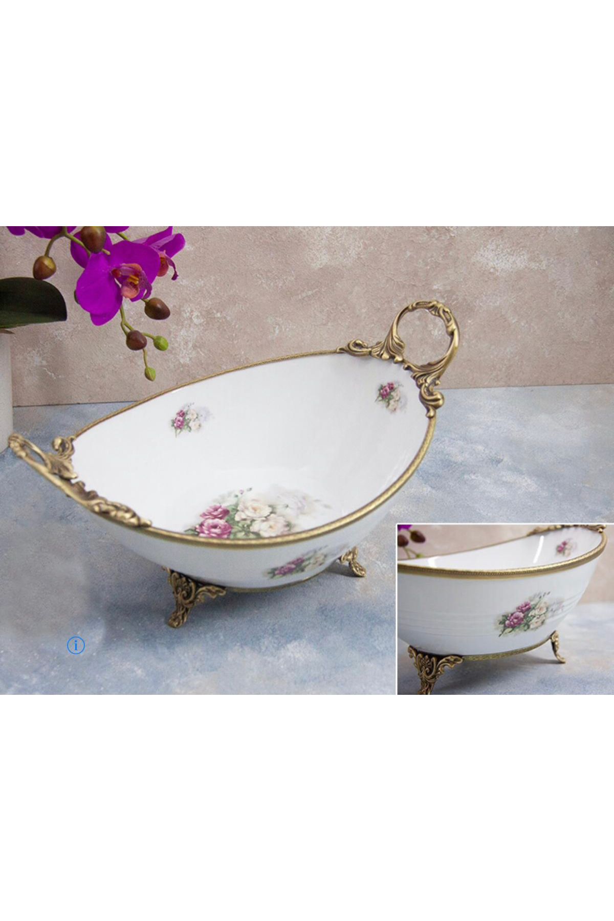 Muba Consept Limoges Panız Miniature Antique Nıce Sunum Servis Kasesi 23X35 CM