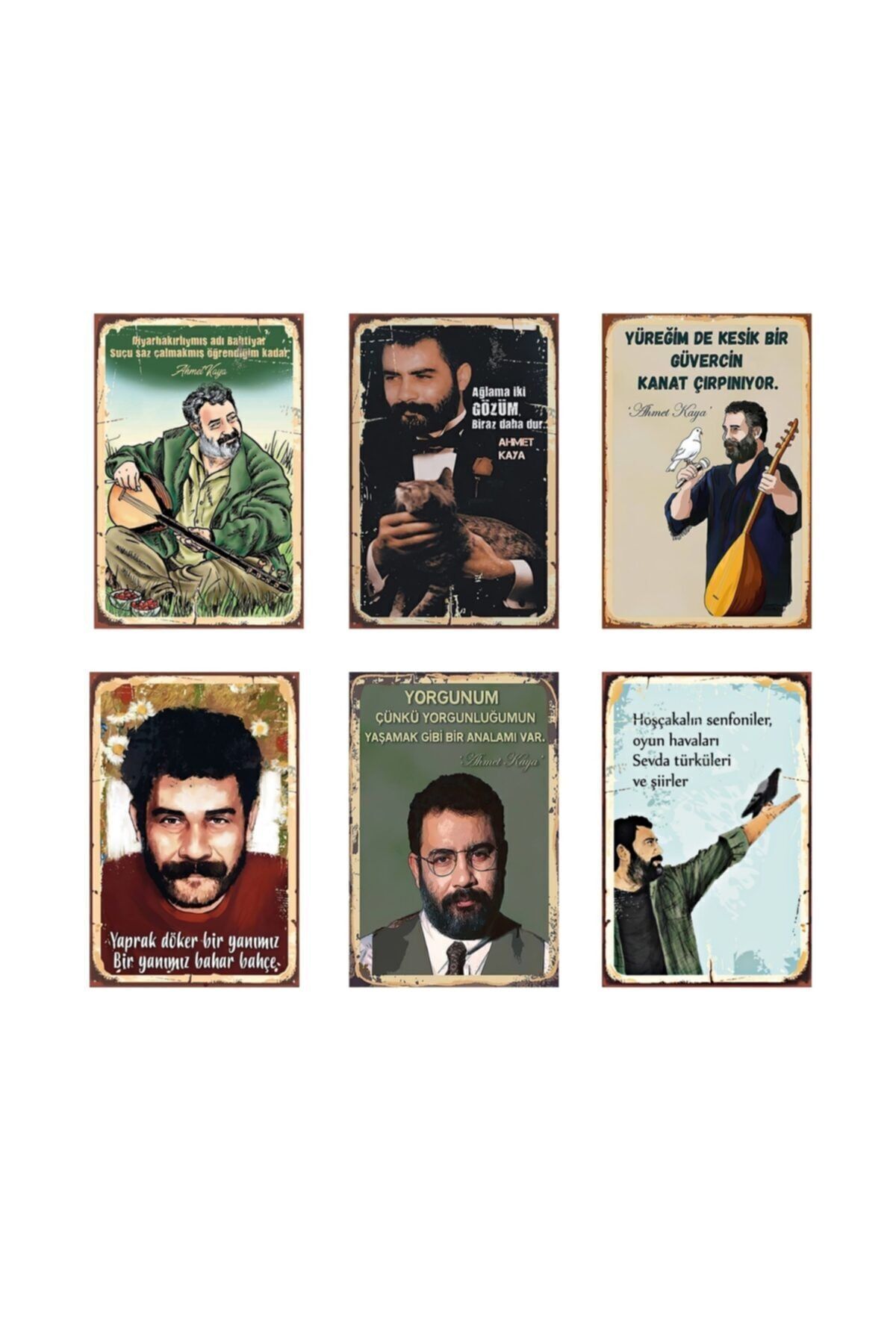TABLOX Ahmet Kaya Ahşap Poster Seti