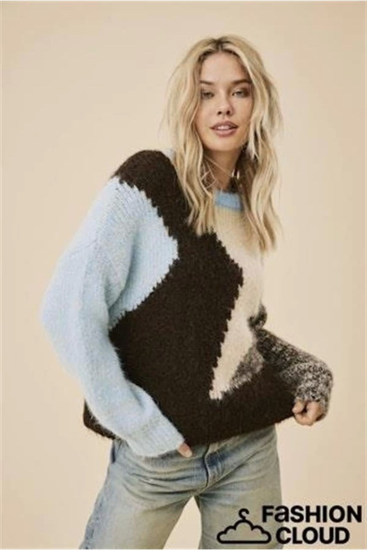 Lale Moda Oversize Yün Kadın Kazak