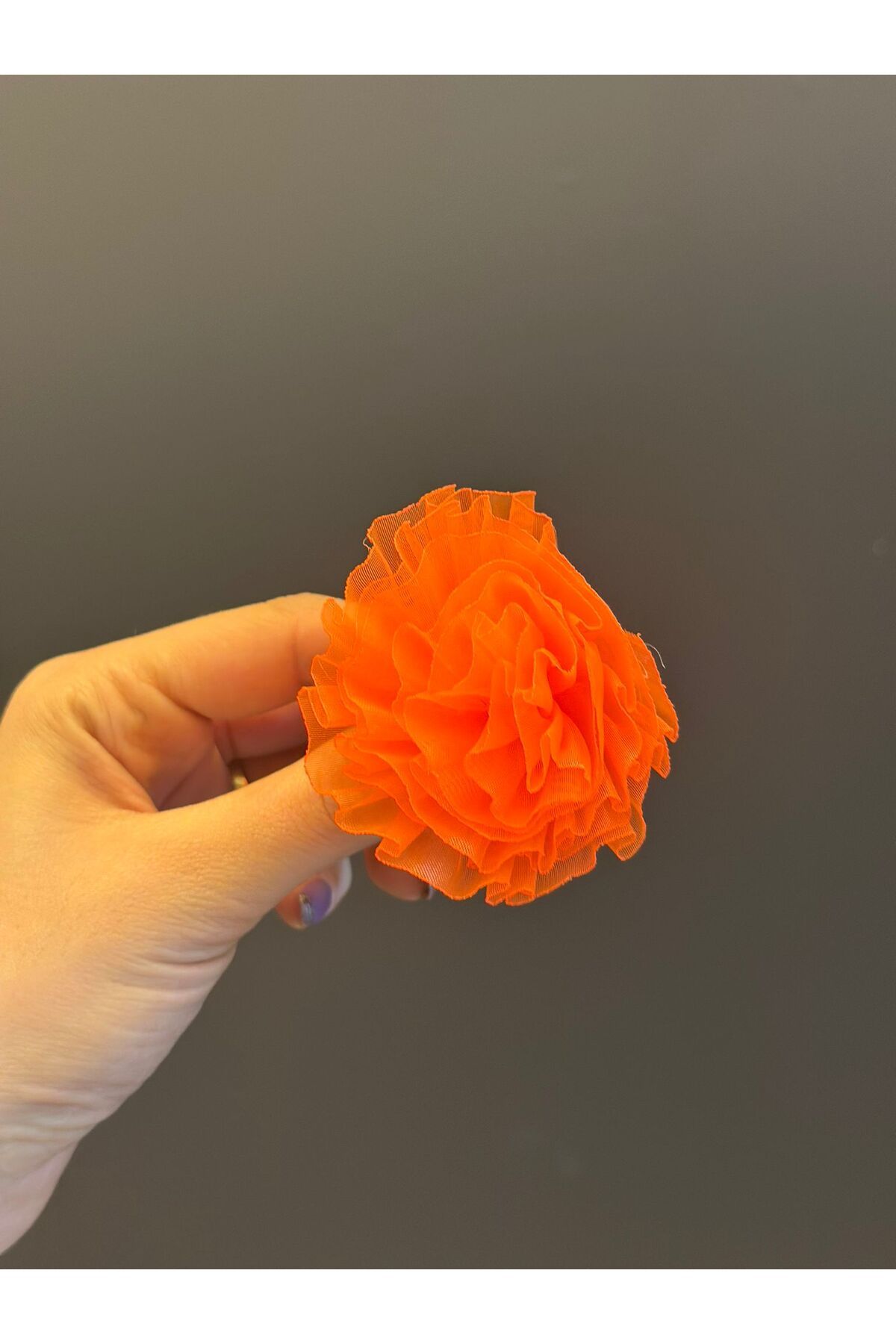 Gönülden Tasarım TURUNCU ÇİÇEK BROŞ YAKA İĞNESİ 6X5 CM