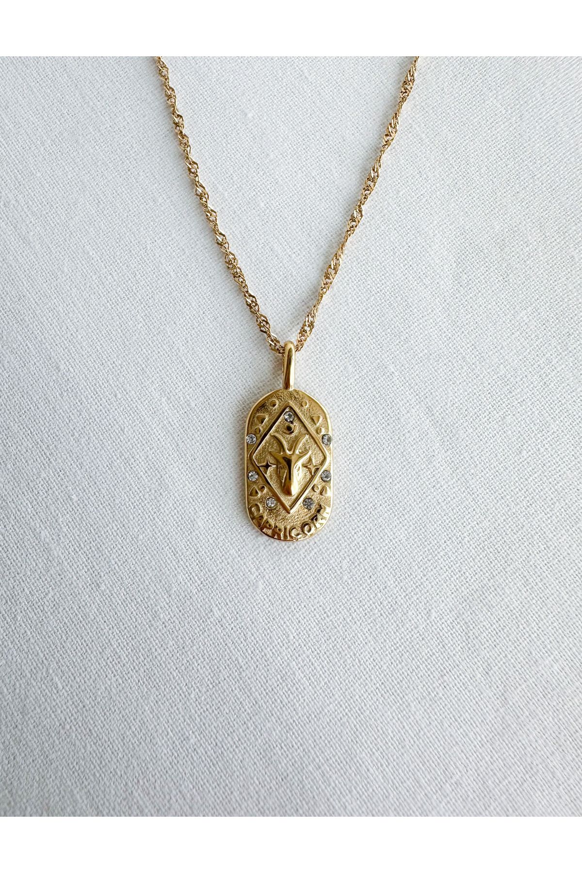 FİL Çelik Kolye - Capricorn - Oğlak - Gold