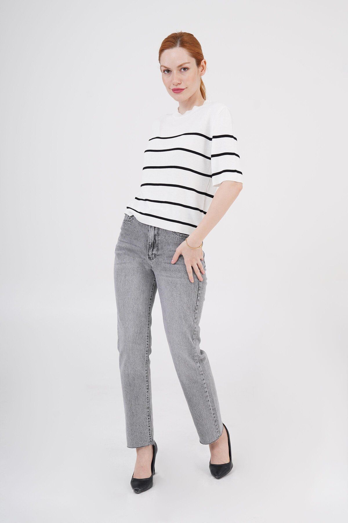 Castivo Fashion ColorLine Viskon Çizgili Bluz – Yaz Renkleri
