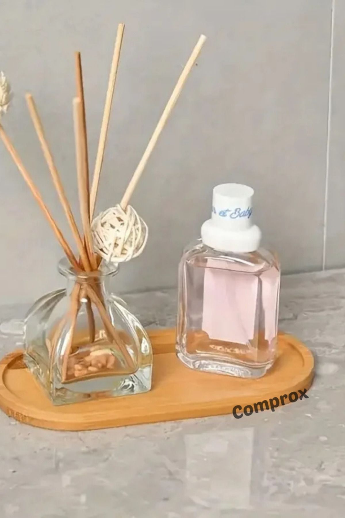 Comprox Bambu Oval Sunum Ve Servis Tepsisi - Şık Ahşap Görünümlü Tepsi, Yağdanlık Altlığı, Mutfak Ve Banyo
