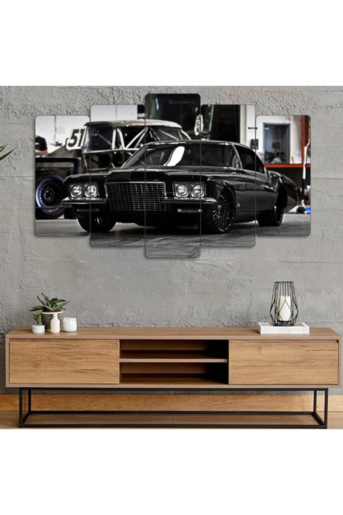 TABLOX Klasik Araba - 5 Parçalı Tablo