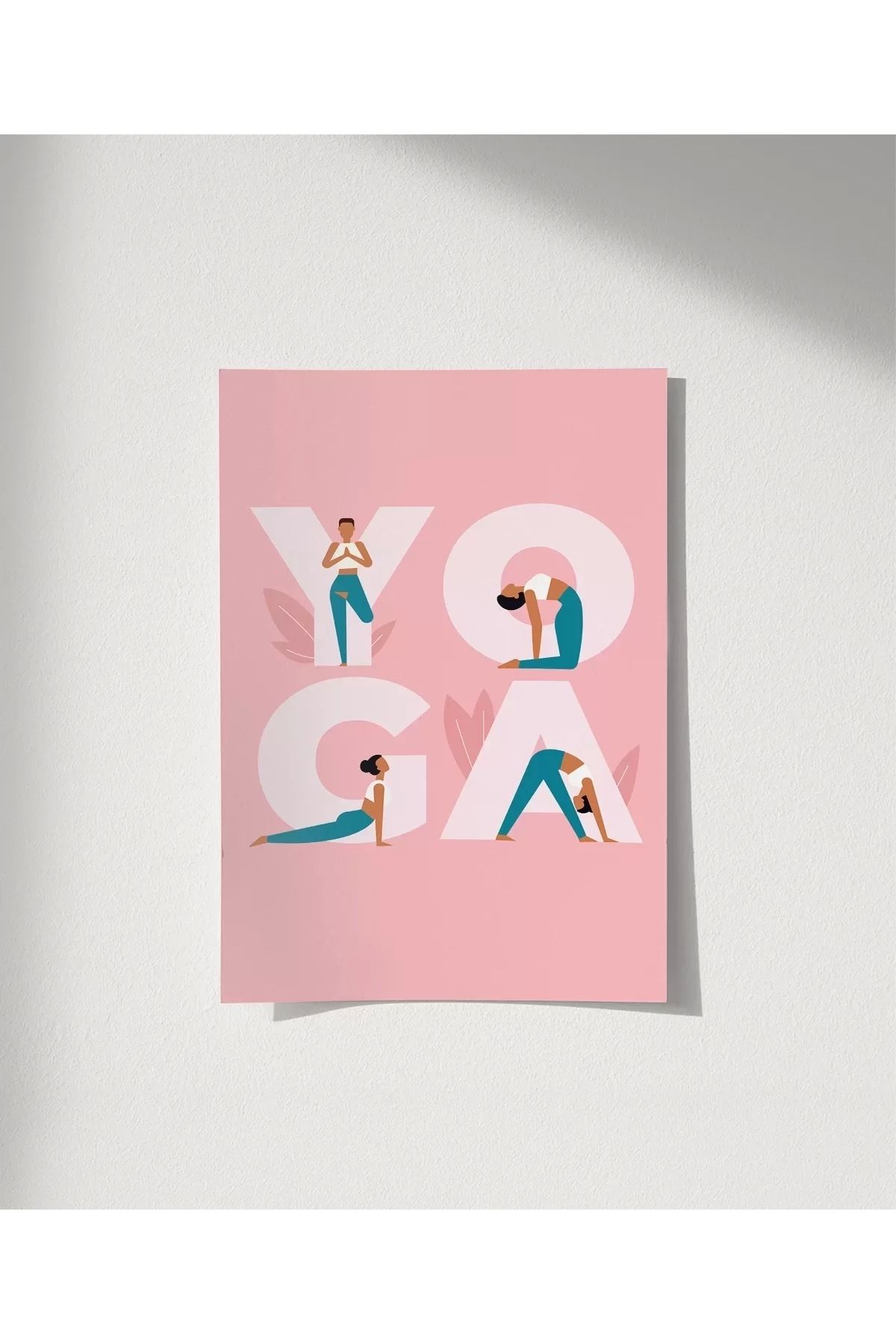 VOGLOO Çerçevesiz Poster Y harfinden Z’ye Yoga