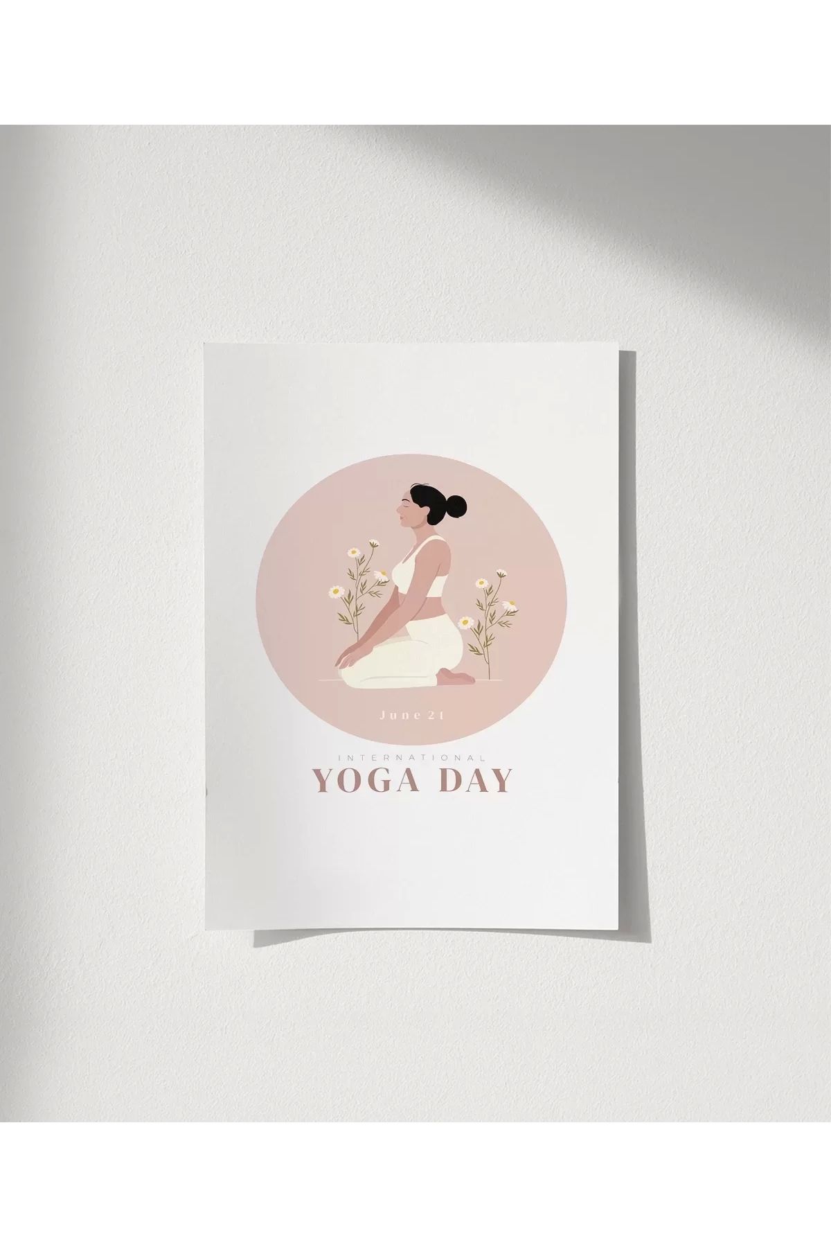 VOGLOO Çerçevesiz Poster Yoga ile Çiçek Aç