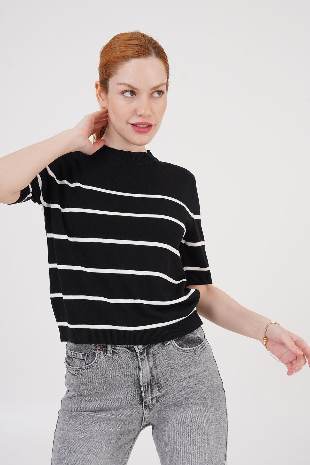 Castivo Fashion ColorLine Viskon Çizgili Bluz – Yaz Renkleri