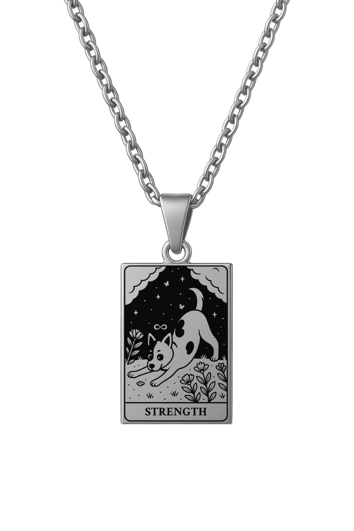 ArtinArt Strength - Güç Köpek Tarot Kart | 316l Çelik Kolye