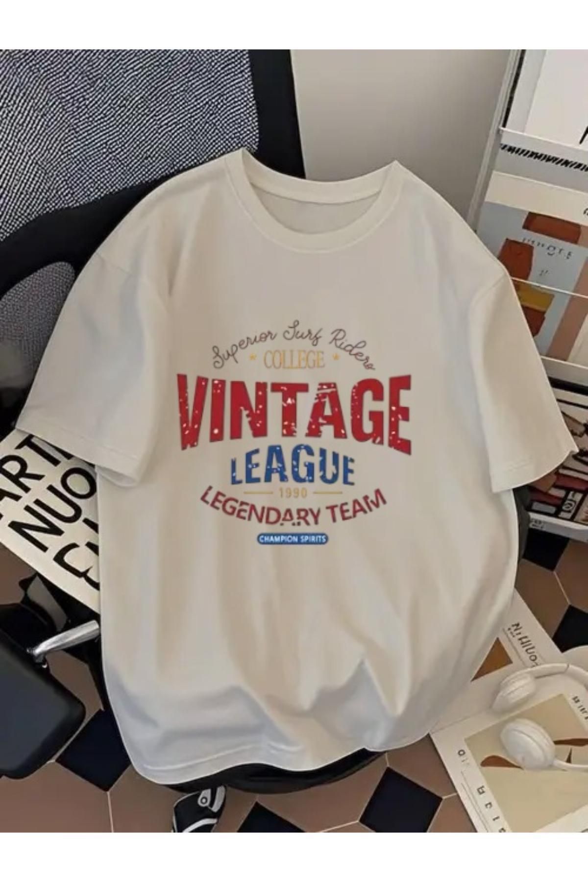 EQİ Vintage Baskılı Oversize T-Shirt