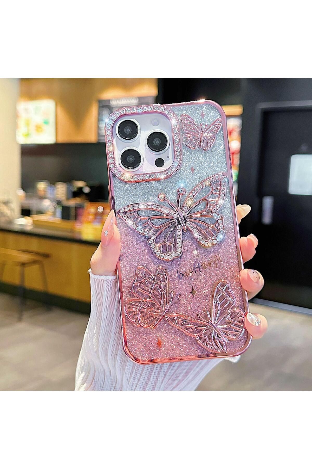 LioTech İphone 16 Pro Taşlı Kelbek Desenli Darbe Emici Özelliğe Sahip Kılıf