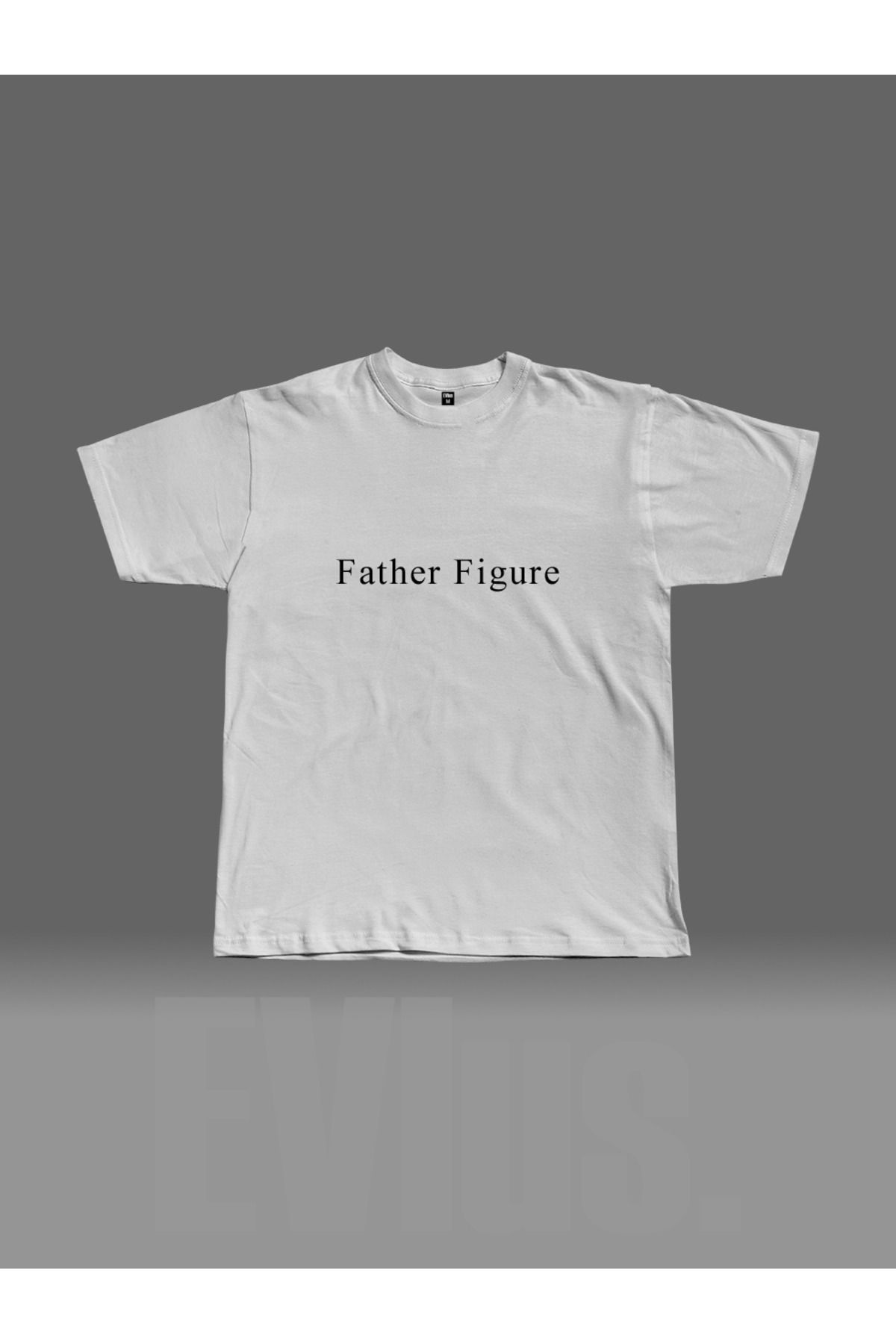 EVIus Oversize Father Figure Baskılı Bisiklet Yaka T-Shirt