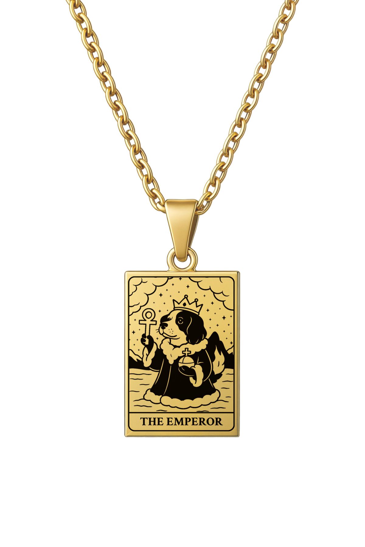 ArtinArt The Emperor - İmparator Tarot Kart | 316L Çelik Kolye