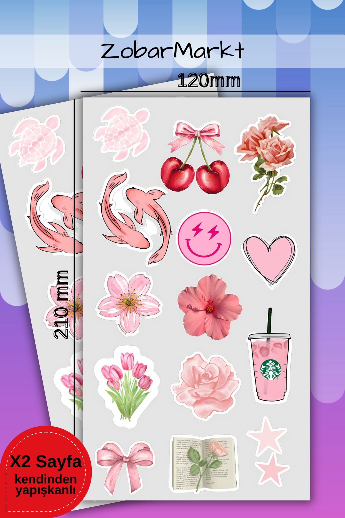 ZobarMarkt ONLINE MARKETING Blush Garden Sticker Set (bullet journal- ajanda - laptop)