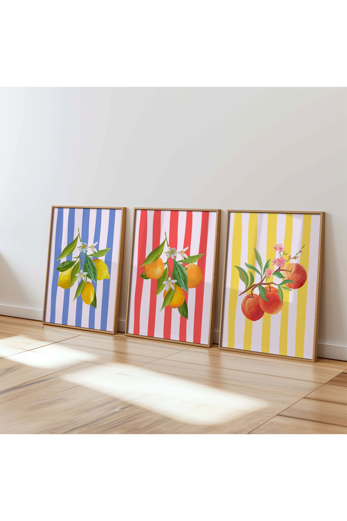 DES VU PRINT 3'lü Meyve Temalı Poster, Yaz Meyve Pinterest Temalı Çerçevesiz Poster