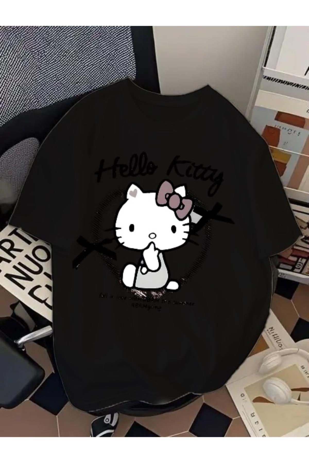 EQİ Hello Kitty Baskılı Oversize T-Shirt