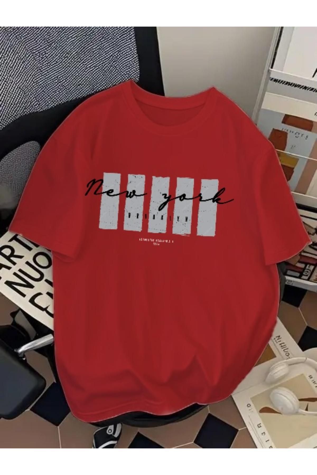EQİ New York Brooklyn Baskılı Oversize T-Shirt
