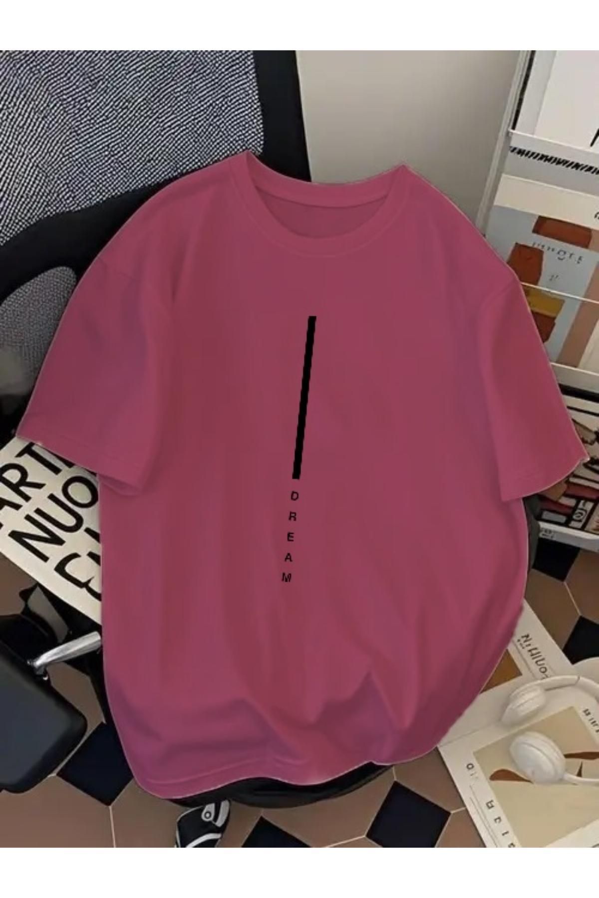 EQİ Dream Siyah Çizgi Baskılı Oversize T-Shirt